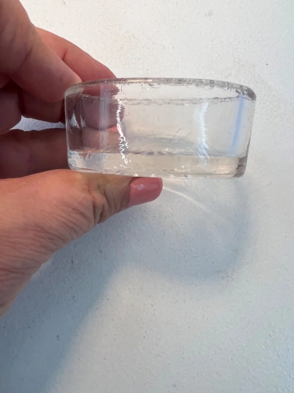 Vintage Clear Pressed Glass Oval Salt Cellar